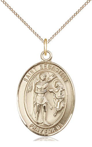 14kt Gold Saint Sebastian Medal | Engravable