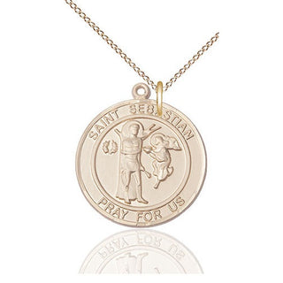 14kt Gold Saint Sebastian Medal | Engravable