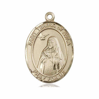14kt Gold Filled Saint Teresa of Avila Medal Engraved Catholic Saint Jewelry