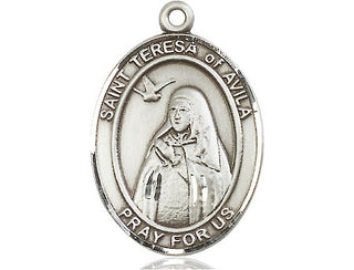 Pewter Saint Teresa of Avila Medal Engraved Catholic Saint Jewelry
