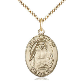 14kt Gold Filled Saint Edith Stein Medal Catholic Jewelry Engraved Catholic Saint Jewelry