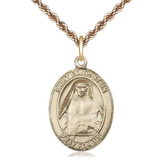 14kt Gold Saint Edith Stein Medal Engraved Catholic Saint Jewelry