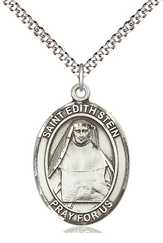 Pewter Saint Edith Stein Medal Catholic Jewelry Engraved Catholic Saint Jewelry