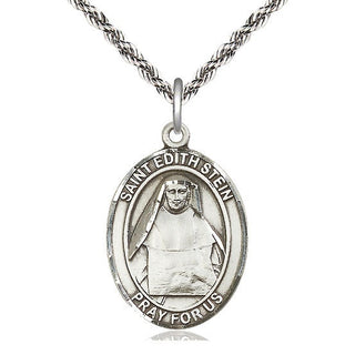 Sterling Silver Saint Edith Stein Medal Catholic Jewelry Engraved Catholic Saint Jewelry