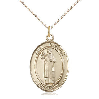 14kt Gold Filled Saint Stephen the Martyr Medal Catholic Jewelry Engraved Catholic Saint Jewelry