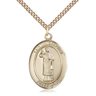 14kt Gold Filled Saint Stephen the Martyr Medal Catholic Jewelry Engraved Catholic Saint Jewelry