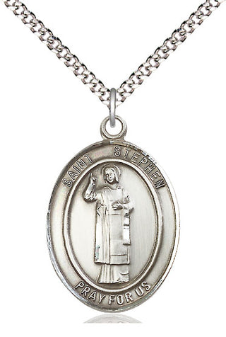 Pewter Saint Stephen the Martyr Medal Catholic Jewelry Engraved Catholic Saint Jewelry