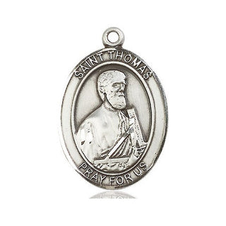 Pewter Saint Thomas the Apostle Medal Engraved Catholic Saint Jewelry