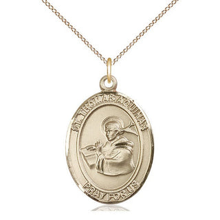 14kt Gold Filled Saint Thomas Aquinas Medal Catholic Jewelry Engraved Catholic Saint Jewelry