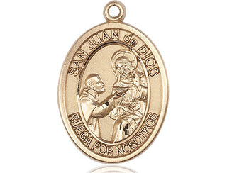 14kt Gold Filled San Juan de Dios Medal Engraved Catholic Saint Jewelry