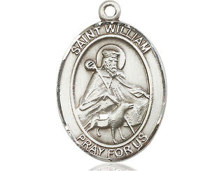 Pewter Saint William of Rochester Medal Engraved Catholic Saint Jewelry