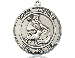 Pewter Saint William of Rochester Medal Engraved Catholic Saint Jewelry