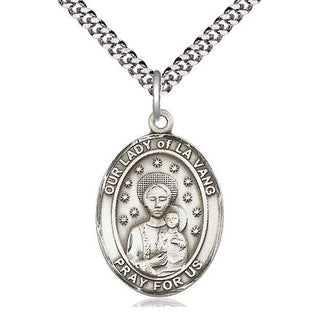 Sterling Silver Our Lady of la Vang Medal Catholic Jewelry Engraved Catholic Saint Jewelry