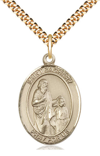 14kt Gold Filled Saint Zachary Medal Catholic Jewelry Engraved Catholic Saint Jewelry