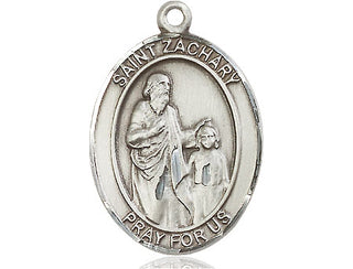 Pewter Saint Zachary Medal Engraved Catholic Saint Jewelry