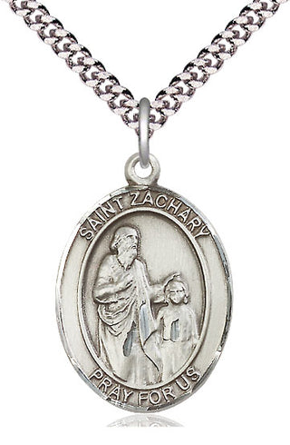 Sterling Silver Saint Zachary Medal Catholic Jewelry Engraved Catholic Saint Jewelry