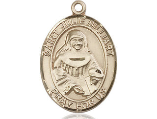 14kt Gold Filled Saint Julie Billiart Medal Engraved Catholic Saint Jewelry