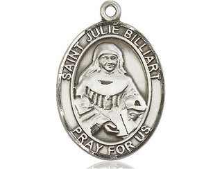 Pewter Saint Julie Billiart Medal Engraved Catholic Saint Jewelry