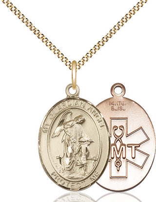 14kt Gold Filled Guardian Angel EMT Medal Catholic Jewelry