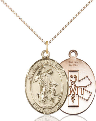 14kt Gold Filled Guardian Angel EMT Medal Catholic Jewelry