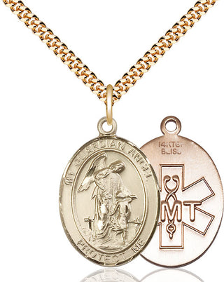 14kt Gold Filled Guardian Angel EMT Medal Catholic Jewelry