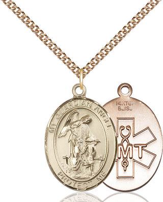 14kt Gold Filled Guardian Angel EMT Medal Catholic Jewelry