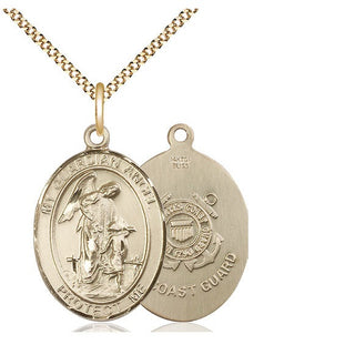 14kt Gold Filled Guardian Angel Coast Guard Medal Catholic Jewelry