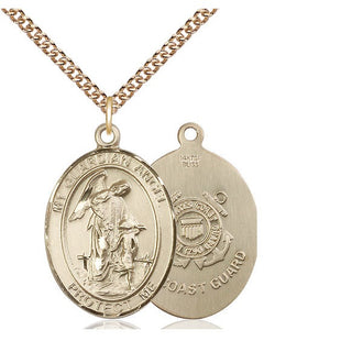 14kt Gold Filled Guardian Angel Coast Guard Medal Catholic Jewelry