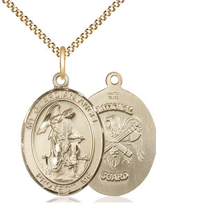 14kt Gold Filled Guardian Angel National Guard Medal Catholic Jewelry