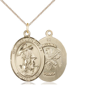 14kt Gold Filled Guardian Angel National Guard Medal Catholic Jewelry