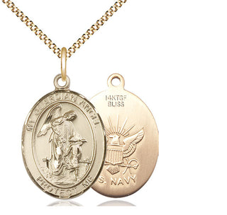 14kt Gold Filled Guardian Angel Navy Medal Catholic Jewelry