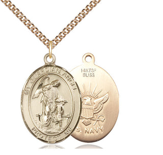 14kt Gold Filled Guardian Angel Navy Medal Catholic Jewelry