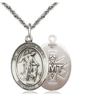 Sterling Silver Guardian Angel EMT Medal Catholic Jewelry