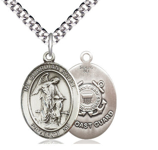 Sterling Silver Guardian Angel Coast Guard Medal Catholic Jewelry