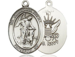 Sterling Silver Guardian Angel Navy Medal