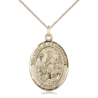14kt Gold Filled Lord Is My Shepherd Medal Catholic Jewelry Engraved Catholic Saint Jewelry