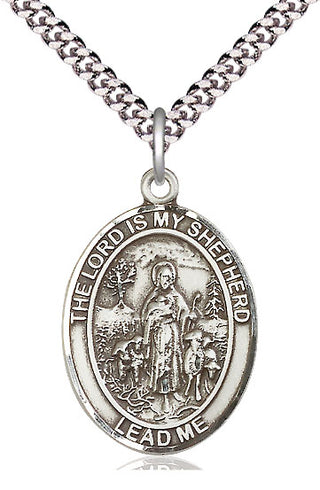 Pewter Lord Is My Shepherd Medal Catholic Jewelry Engraved Catholic Saint Jewelry