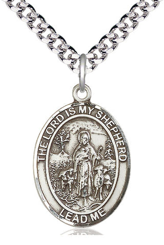 Pewter Lord Is My Shepherd Medal Catholic Jewelry Engraved Catholic Saint Jewelry
