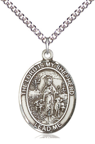 Sterling Silver Lord Is My Shepherd Medal Catholic Jewelry Engraved Catholic Saint Jewelry