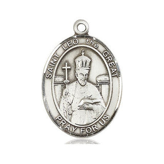Pewter Saint Leo the Great Medal Engraved Catholic Saint Jewelry