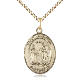 14kt Gold Filled Saint Valentine of Rome Medal Catholic Jewelry Engraved Catholic Saint Jewelry