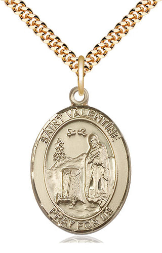 14kt Gold Filled Saint Valentine of Rome Medal Catholic Jewelry Engraved Catholic Saint Jewelry