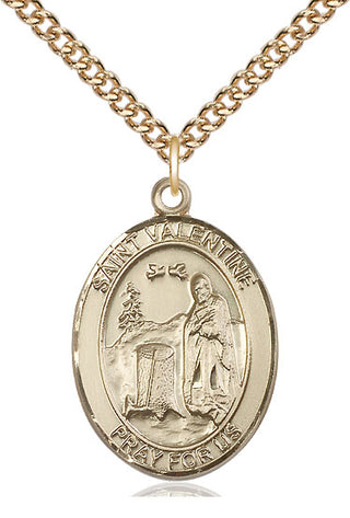 14kt Gold Filled Saint Valentine of Rome Medal Catholic Jewelry Engraved Catholic Saint Jewelry