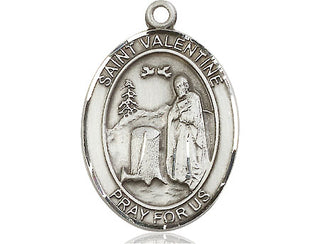 Pewter Saint Valentine of Rome Medal Engraved Catholic Saint Jewelry