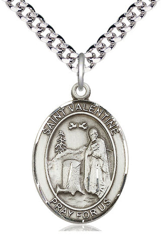 Pewter Saint Valentine of Rome Medal Catholic Jewelry Engraved Catholic Saint Jewelry