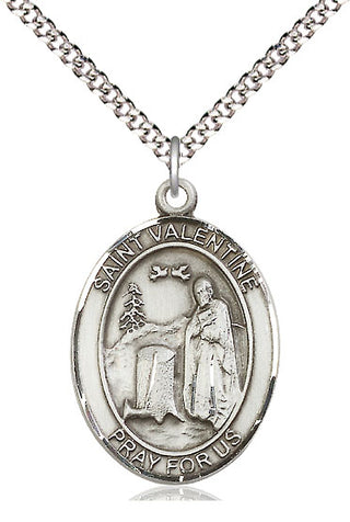 Pewter Saint Valentine of Rome Medal Catholic Jewelry Engraved Catholic Saint Jewelry