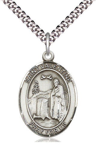 Pewter Saint Valentine of Rome Medal Catholic Jewelry Engraved Catholic Saint Jewelry