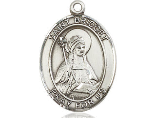 Pewter Saint Bridget of Sweden Medal Engraved Catholic Saint Jewelry