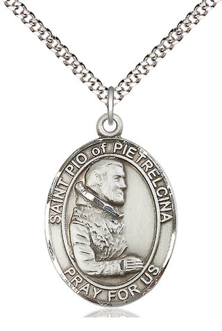 Pewter Saint Pio of Pietrelcina Medal Catholic Jewelry Engraved Catholic Saint Jewelry