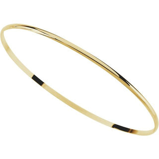 14K Yellow Engravable 2 mm Half Round Bangle 7 1/2" Bracelet